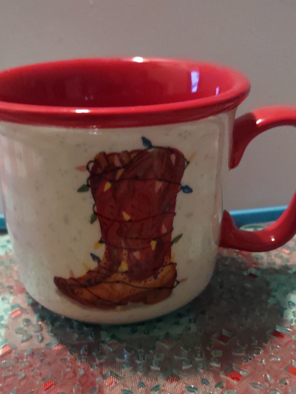 Pioneer Woman Mug with Festive Boot